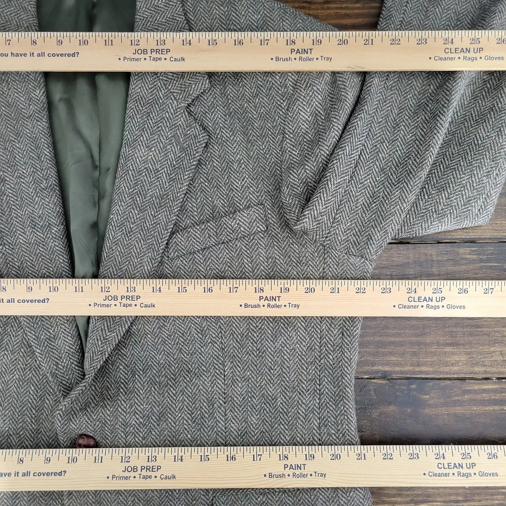 Robert Stock Classics Men's Tweed‎ Sport Coat Blazer Olive Herringbone Wool 42S
